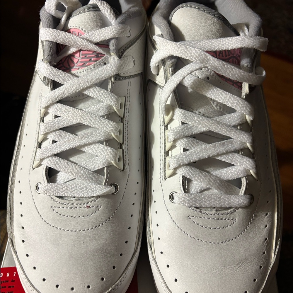 Women’s Air Jordan 2 Retro Low White and Pink Sneakers